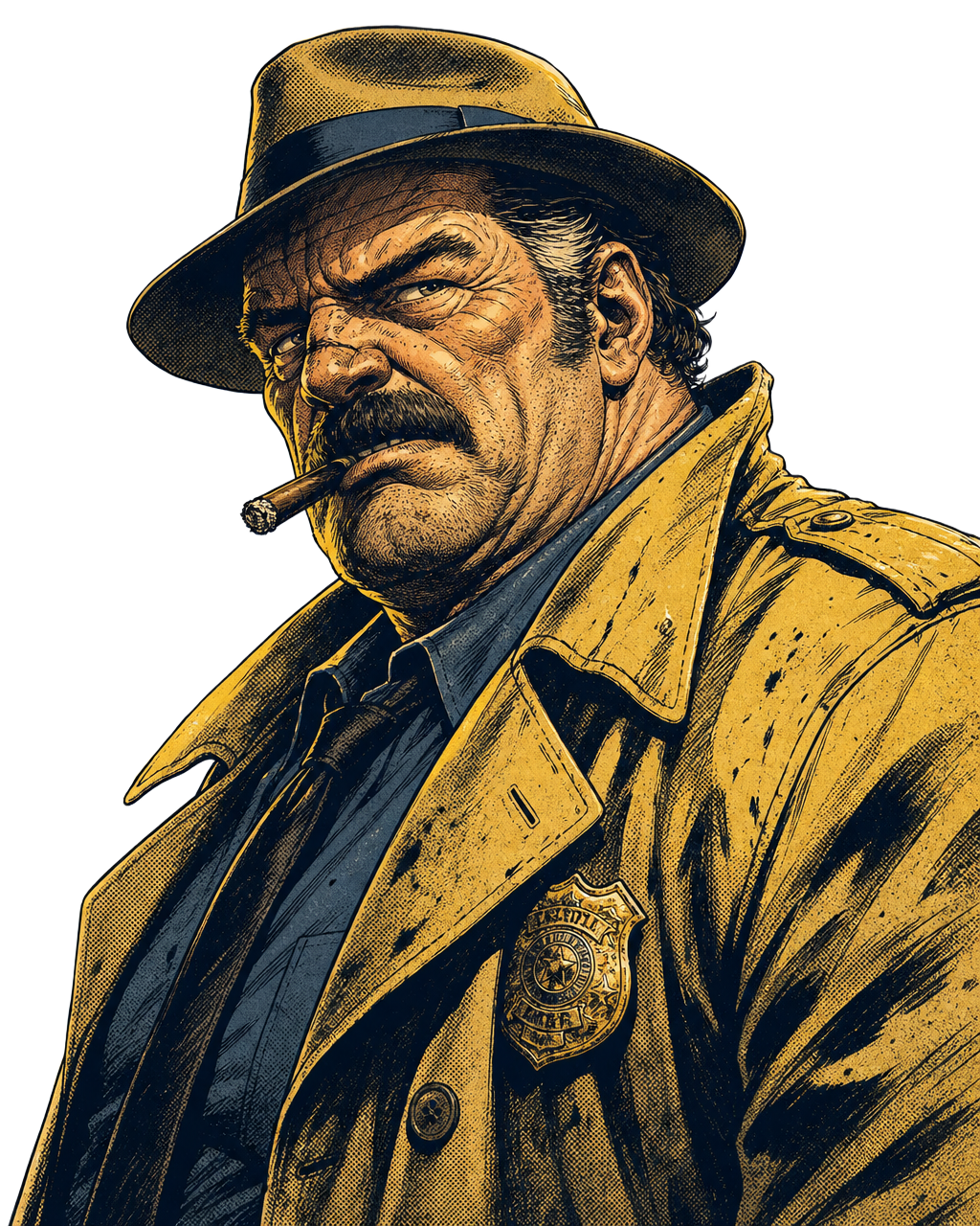 THE CHIEF, the gruff cigar-chomping police chief mascot of Chalk Me Pretty